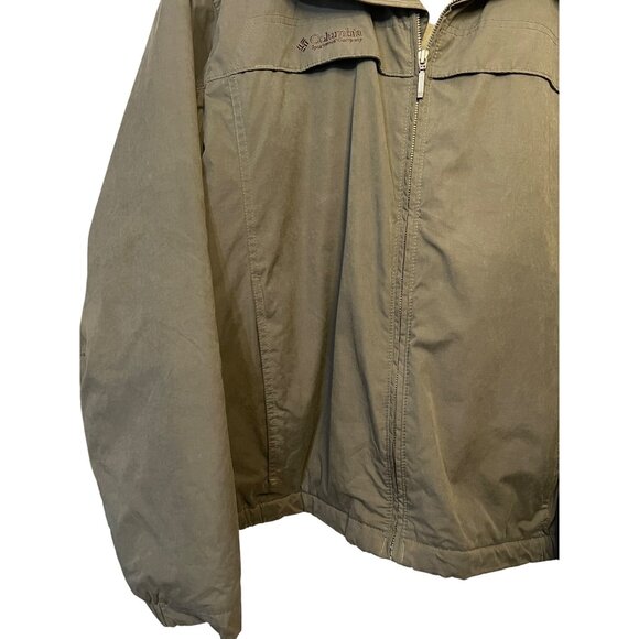 Columbia Men's L Dk Gray Insulated Jacket With Fleece Lining Logo Zip Pockets - Picture 7 of 16